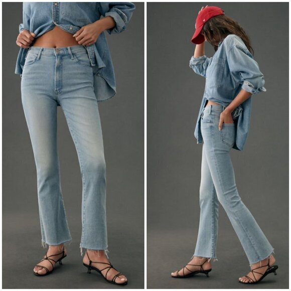 💕MOTHER💕 Hustler Ankle Fray Jeans w/ Mother Patch ~ Cutting Class Blue 27 NWT - Picture 8 of 16